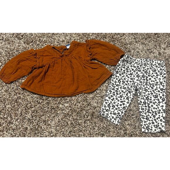 Old Navy & Just One You Baby Girl Top & Leggings 3-6 Months/3 Months - Picture 1 of 7